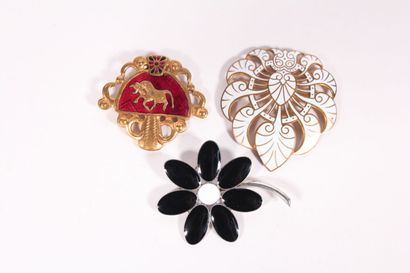 Three brooches: two from the 1950's: one...