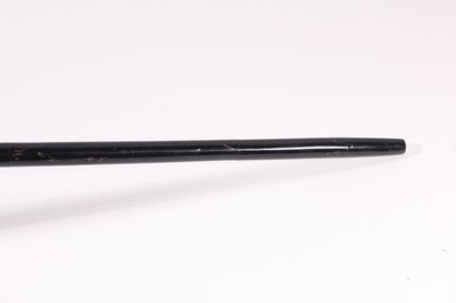null Black varnished monoxyle bamboo cane, length 86 cm.