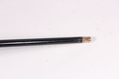 null Cane, the knob in turned silver guilloche, black wood shaft, London. Accidents....