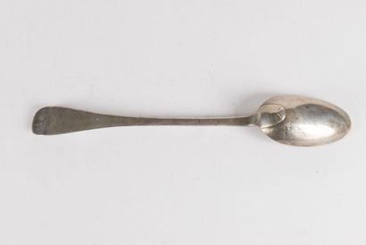 null Bordeaux, 1744 - 1750, silver stew spoon 950 thousandths model uni-flat, numbered...