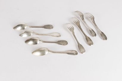 Series of silver cutlery 950 thousandths...