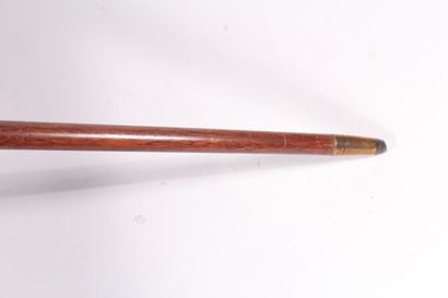null Cane with system, the varnished wooden shaft, the handle squared out of wooden...