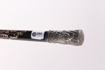 null Cane, the shaft in rosewood with mother-of-pearl inlays forming patterns of...
