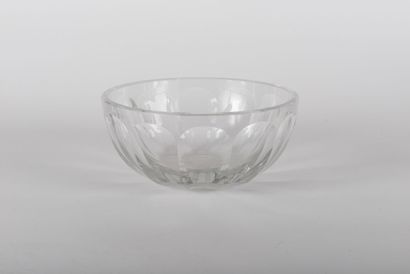 Baccarat, salad bowl in crystal with ribs,...