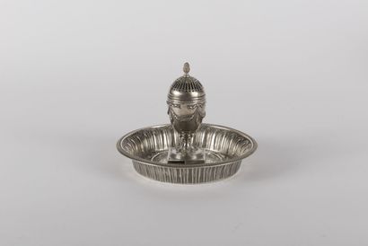 Small silver potpourri formed of a round...