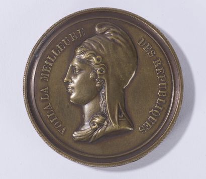 null MEDAL - SEDITIOUS BOX, IN BRONZE
the obverse with the bust of Marianne on the...