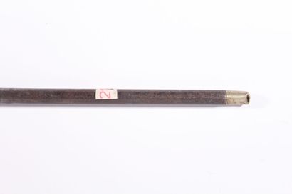 null Cane gun in steel painted like marble, knob square (accident and missing). Length...