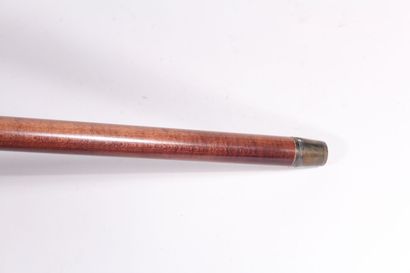 null Pilgrim's cane, the shaft in exotic wood, the pommel carved in ivory with turned...