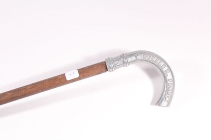 null American election cane, wooden shaft, pewter handle "Gerald R Ford for president"....