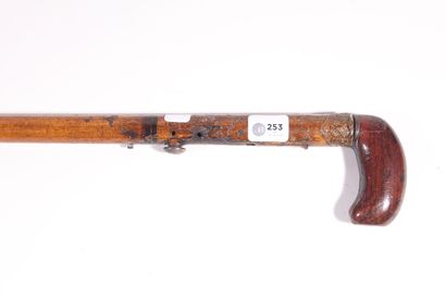 Canne fusil en acier peint façon bois (mécanisme...