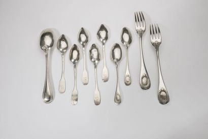 LOT OF SILVER CUTLERY 
950 thousandths mismatched:...