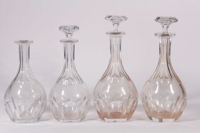 Baccarat, series of four crystal decanters...