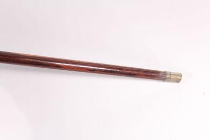 null Historical cane, the shaft in rosewood, the pommel in silver plated metal embossed...