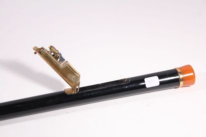 Cane with system of smoker, the black wooden...