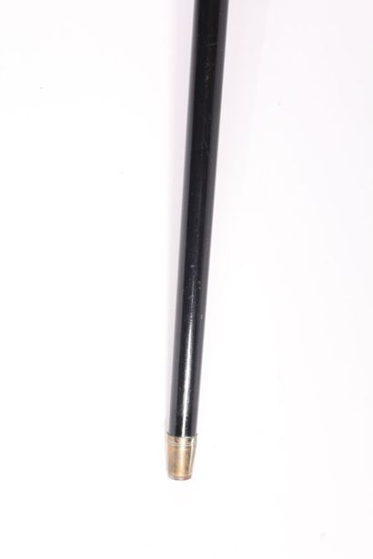 null English cane, the shaft in black wood, the knob Milord plain silver, Birmingham....