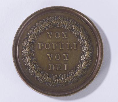 null MEDAL - SEDITIOUS BOX, IN BRONZE
the obverse with the bust of Marianne on the...
