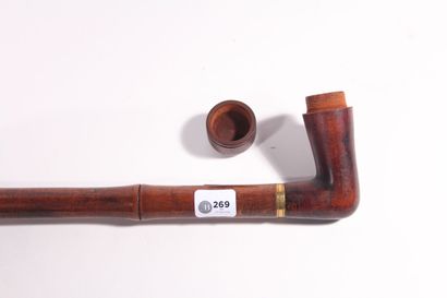 Bamboo style wooden pipe, square handle,...