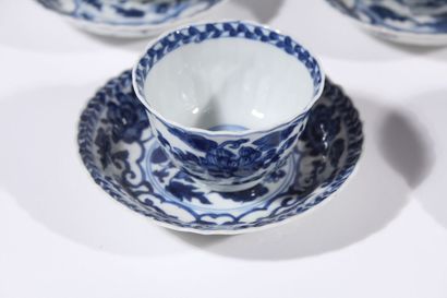 null Eight blue and white porcelain cups and saucers
China, Kangxi period (1662-1722)
The...