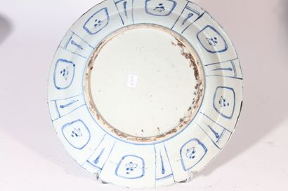 null Grand plat en porcelaine bleu blanc
Chine, Kraak, époque Wanli (1573-1620)
Décoré...