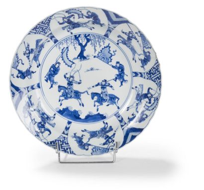 null Deux plats creux en porcelaine bleu blanc
Chine, époque Kangxi (1662-1722)
La...