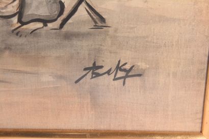 null Vietnam, XXe siècle
Deux peintures à l'encre et gouache sur soie
Représentant...