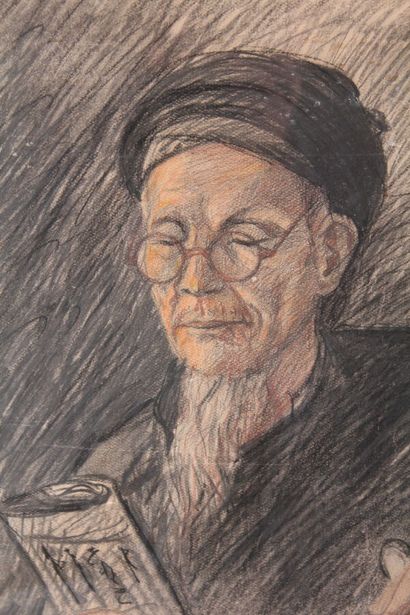null Vietnam, 20th century
"The Reading"
Pastel and charcoal, signed Pham in the...