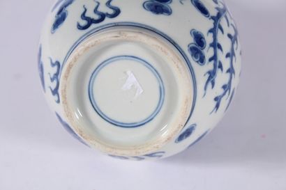 null Blue and white porcelain vase
China or Vietnam, 19th century
Piriform, decorated...