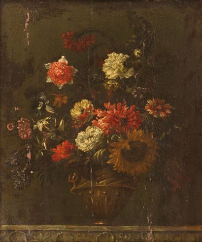 null ÉCOLE FRANCAISE DU XVIIème SIÈCLE, entourage de Nicolas BAUDESSON
Vase de fleurs...