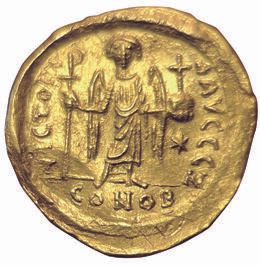 null Byzance. Justinien. 2e partie du règne. 545-565. Solidus. R/ VICTORIA AVGGGZ....