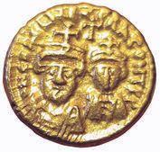 null Byzance. Heraclius et Heraclius Constantin. Solidus globulaire. R/ VICTORIA...