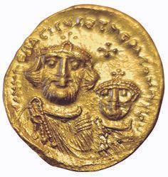 null Byzance. Heraclius et Heraclius Constantin. 616-625. Solidus. R/ VICTORIA A...