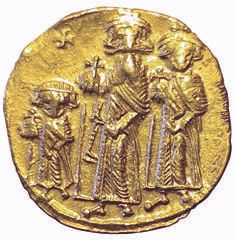 null Byzance. Heraclius, Heraclius Constantin et Heraclonas jeune. 632-635. Solidus....