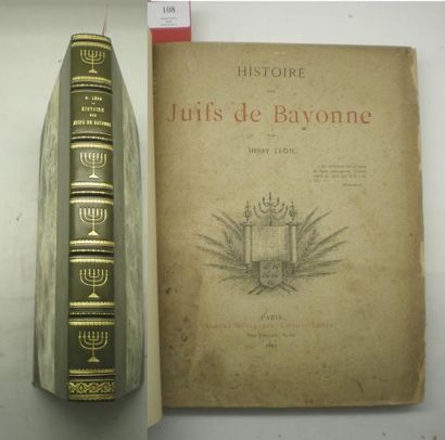 null LEON (Henry)

Histoire des Juifs de Bayonne. Paris, Durlacher, 1893.

In-4 :...