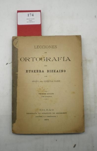 null ARANA y GOIRI (Sabino de)

Lecciones de Ortografía del Euskera Bizkaino. Bilbao,...