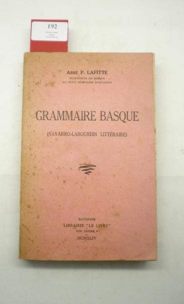 null LAFITTE (Pierre) abbé

Grammaire Basque (Navarro-Labourdin Littéraire). Bayonne,...