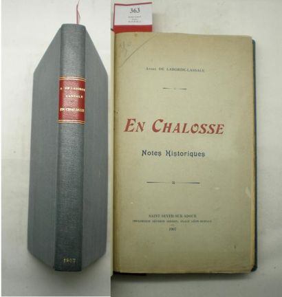 null LABORDE-LASSALE (André de)

En Chalosse. Notes Historiques. Saint-Sever, Imp....