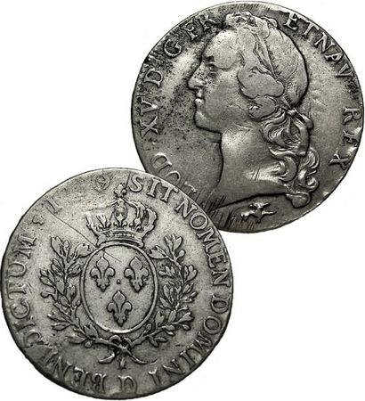 null 496- Louis XV. Ecu au bandeau. 1750 D. Lyon.Gad.322 (R4). Rare ! (Le 5 de 1750...