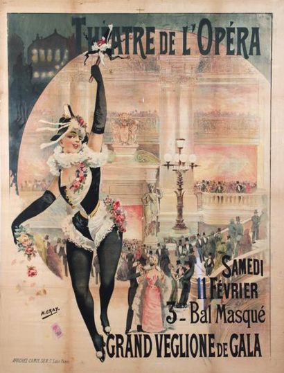 null Henri Gray (1858-1924)Théâtre de l'opéra " Grand Veglione de Gala"Affiche, 1899,...