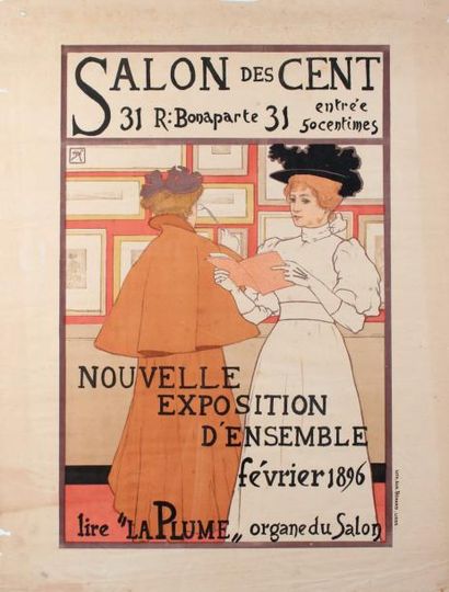 null Armand Rassenfosse (1862–1934)Salon des Cent "Nouvelle expo. D'ensemble"Affiche,...