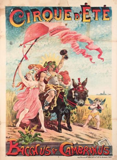 null Charles Toché (1851–1916)Cirque d'été "Bacchus et Cambrinus"Affiche, 1890, Imprimerie...