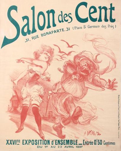 null Adolphe Léon Willette (1857–1926)Salon des Cent "XXVIème expo."Affiche, 1897,...