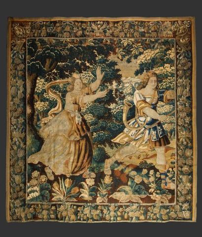 null FRAGMENT DE TAPISSERIE D’AUBUSSON

représentant deux personnages d’une scène...