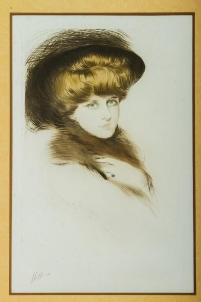 null PAUL-CÉSAR HELLEU 

(1859-1927)

Portrait d’une élégante

Lithographie, signée...