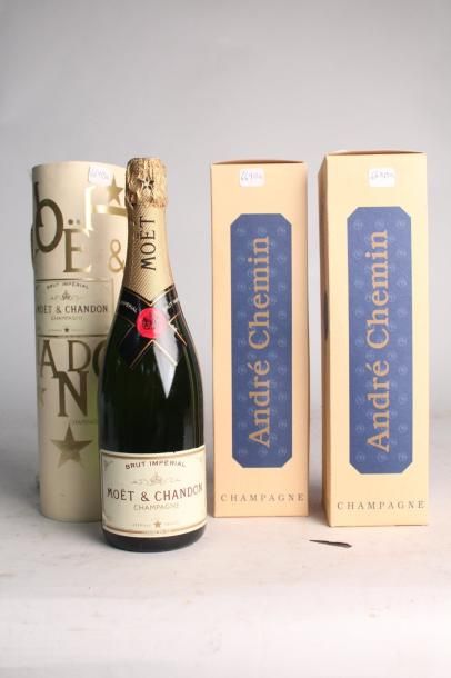 null Champagne MOET et Chandon - 1 blle ; Champagne André Chemin - 2 blles