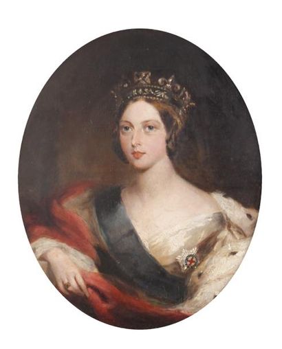 ECOLE ANGLAISE

Portrait de la Reine Victoria

Huile...
