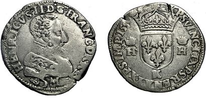 null Henri II. 1547-1559. Teston à la tête nue. 3e type. 1559 K. Bordeaux. Sb.4566....