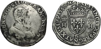 null François II. 1559-1560. Teston au nom d'Henri III. 1560 D. Lyon. Dy.1031. T...