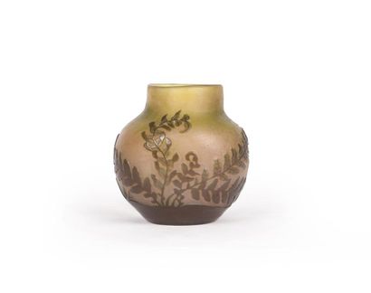 null Emile GALLE

Petit vase en verre doublé,

décor tournant de fougères, de forme...