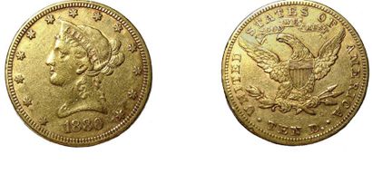 null USA. 10 Dollars Liberty 1880. TTB