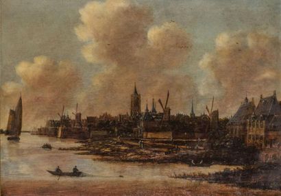 null JAN MEERHOUT(GORINCHEM ? - AMSTERDAM, 1677)Vue de GorinchemPanneau de chêne...